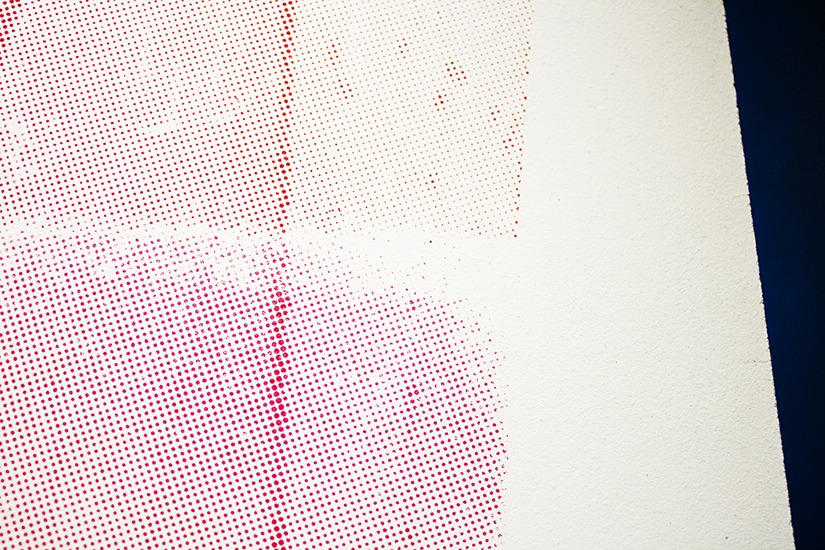Rojas(detalle), serigrafía sobre madera, 2,44m x 1.50m, 2009.