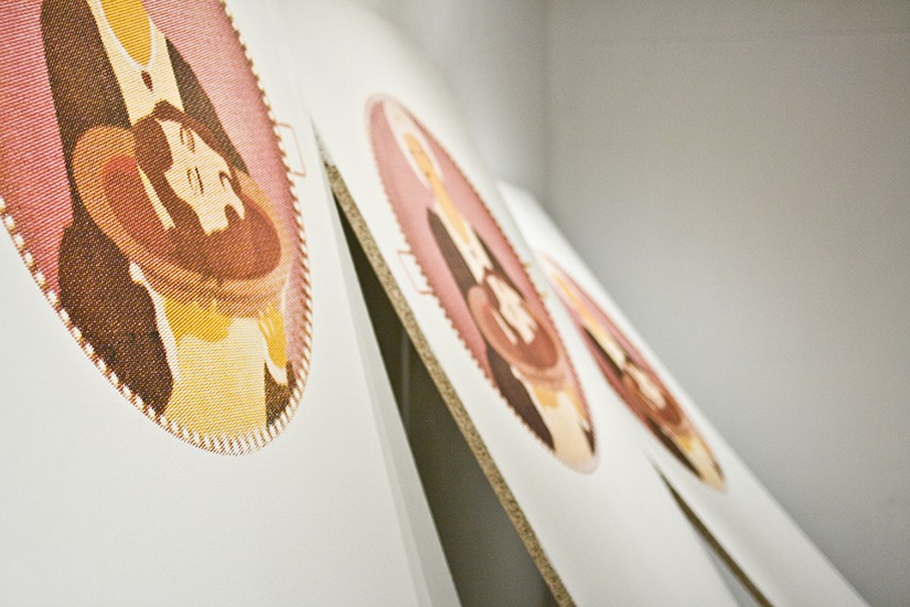 Salomé, serigrafía sobre madera, 2,44m x 1.50m(4 módulos), 2009.