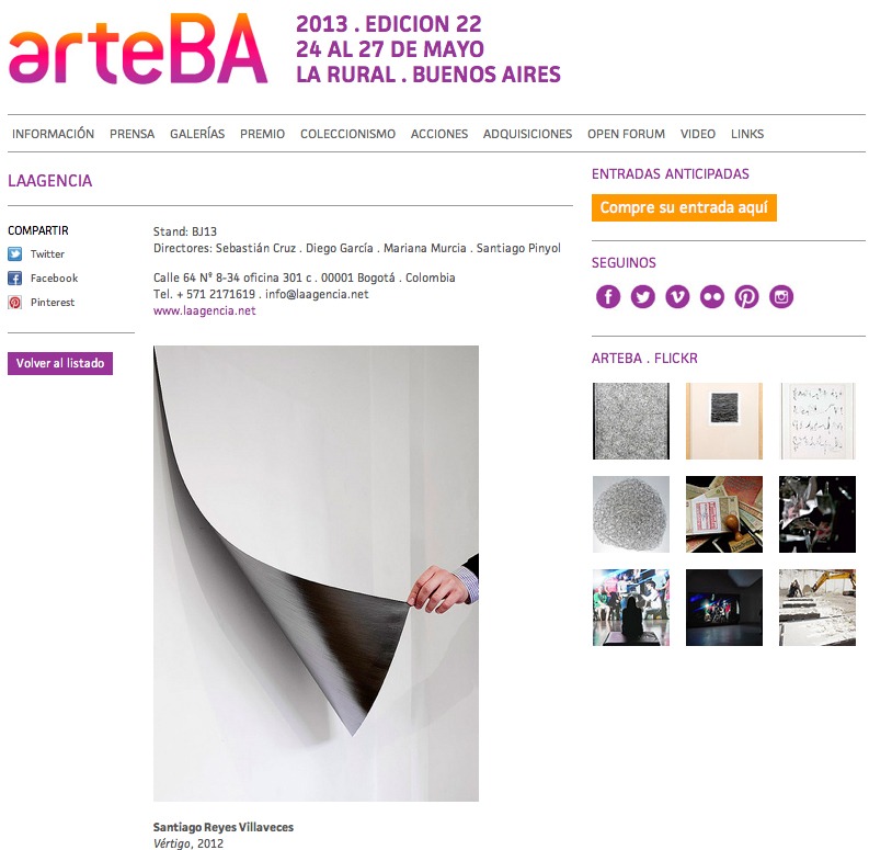 Santiago Reyes Villaveces ArteBa