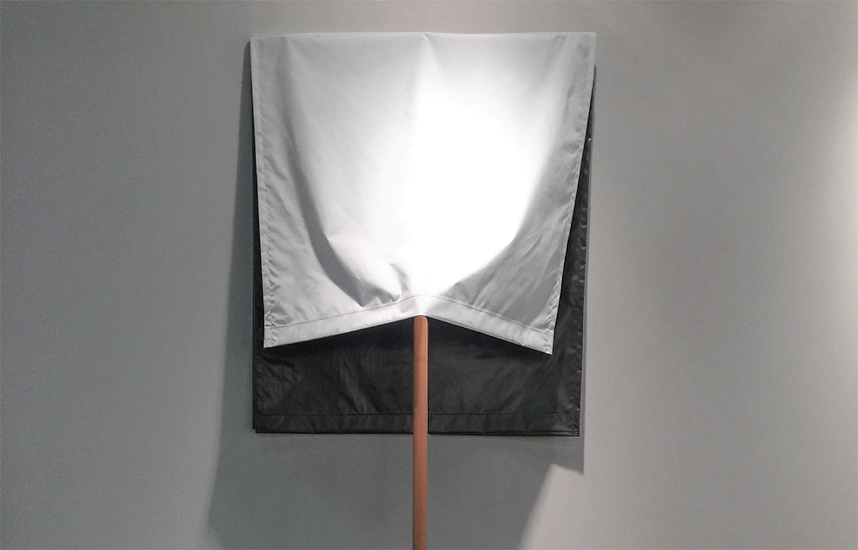 Bander, graphite on fabril and wood, 1m x 2.50m x 1.20m , 2014