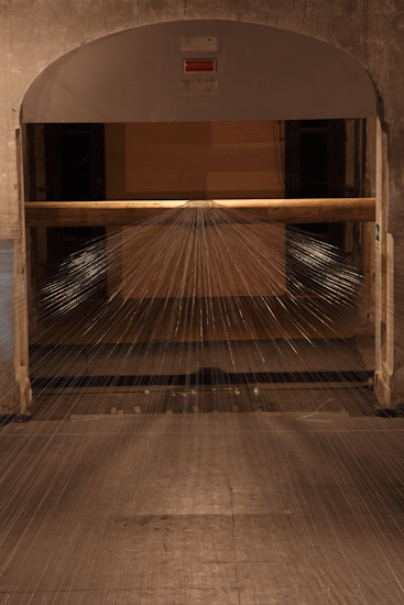 Traino (remolque), alambre de acero y madera (550cmx20cmx20cm), 50mx50m, 2014.