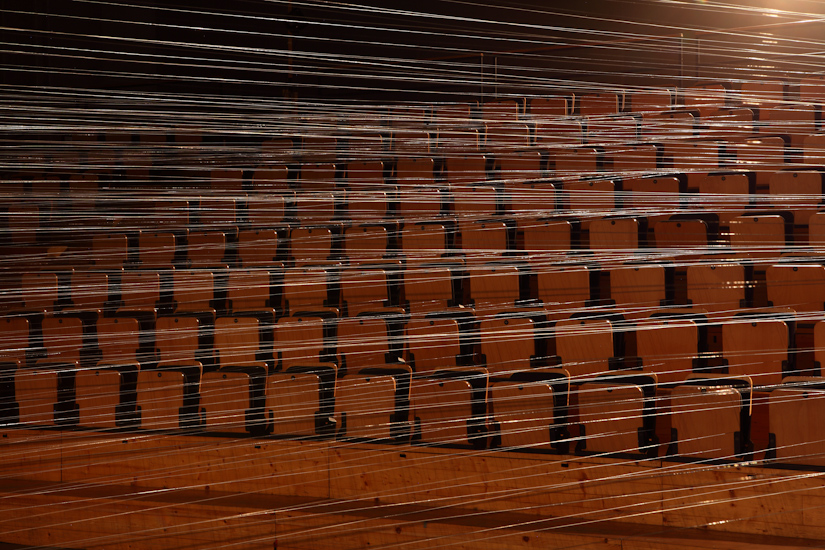 Traino (remolque), alambre de acero y madera (550cmx20cmx20cm), 50mx50m, 2014.