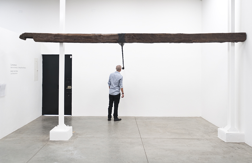 Santiago Reyes Villaveces, Trenza, madera y alambre de acero, 545 x 300 x 450cm, 2015