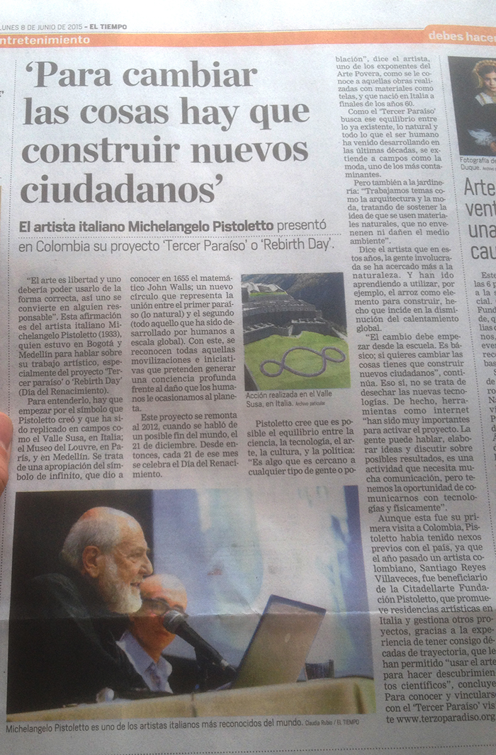 Santiago Reyes Villaveces Michelangelo Pistoletto Bogota