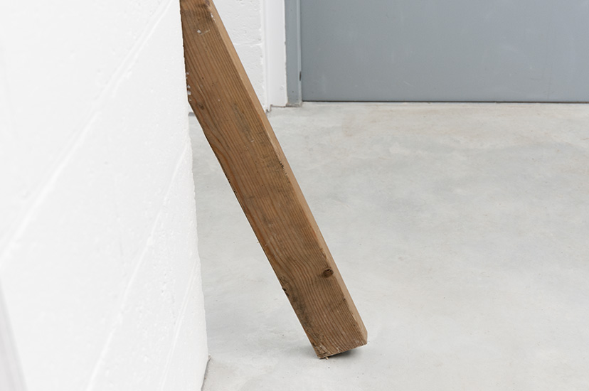 Sealing (Iteration 1) 2016. wrecking bar, metal cables and timber. 2.70m x 3.5m x 0.7m