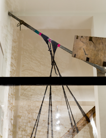 Indented, 2016, wood, concrete, metal, 500 x 300 x 100 cm