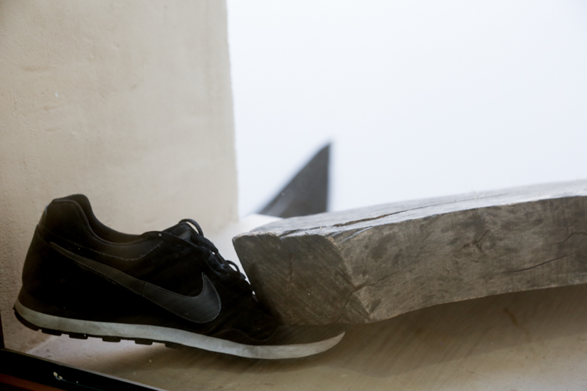 Santiago Reyes Villaveces, Nike 2016, wood and  Nike shoes. 200cm x 20cm x 30 cm
