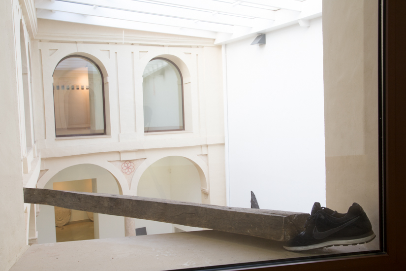 Santiago Reyes Villaveces, Nike 2016, wood and  Nike shoes. 200cm x 20cm x 30 cm