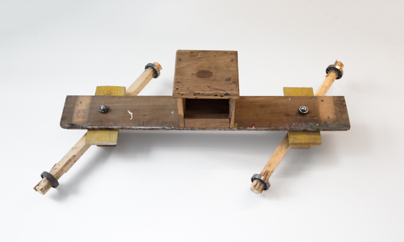 Untitled / From Series Brujitas 2017  Found wood and ball bearings. 135cm x 60cm x 40cm