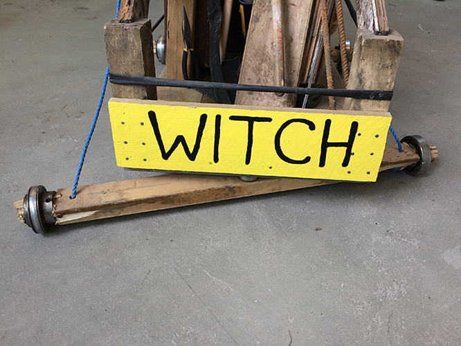 Witch / From Series Brujitas 2017  Found wood, and ball bearings. 100cm x 70cm x 100cm