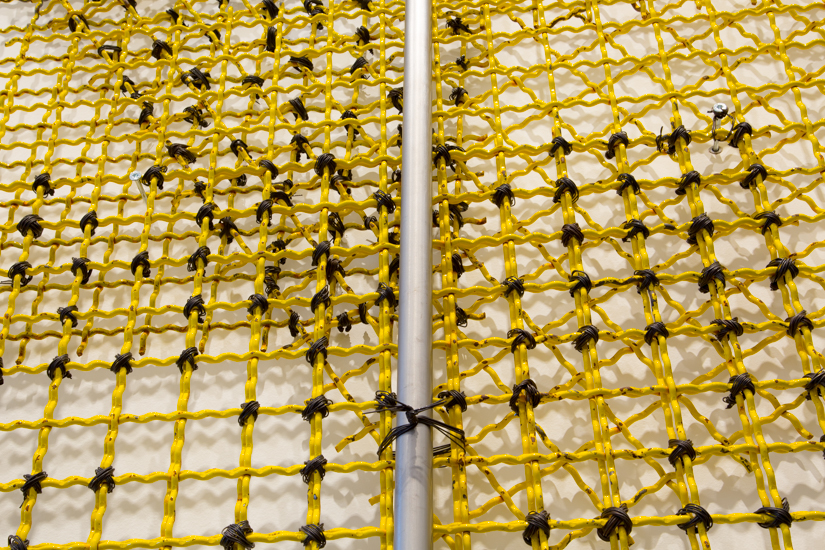 Encage (Iteration), 2017 Stainless Steel, metal mesh, metal wire and bronze 393 x 180 x 8 cm