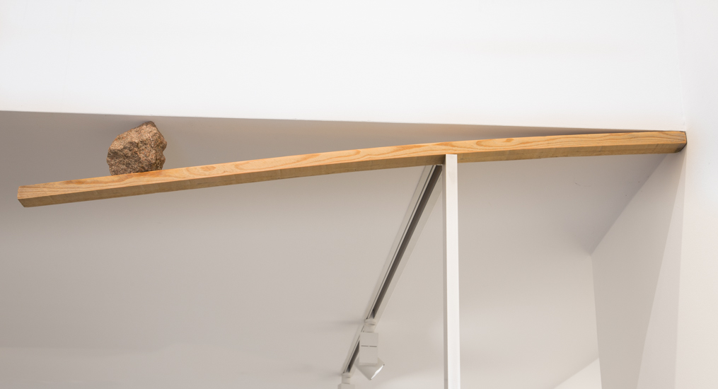 Holder, 2017 Aluminium, wood and rock (Porfido) Ed. 1/2+AP 242 x 115 x 10 cm