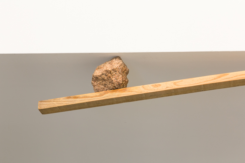 Holder, 2017 Aluminium, wood and rock (Porfido) Ed. 1/2+AP 242 x 115 x 10 cm