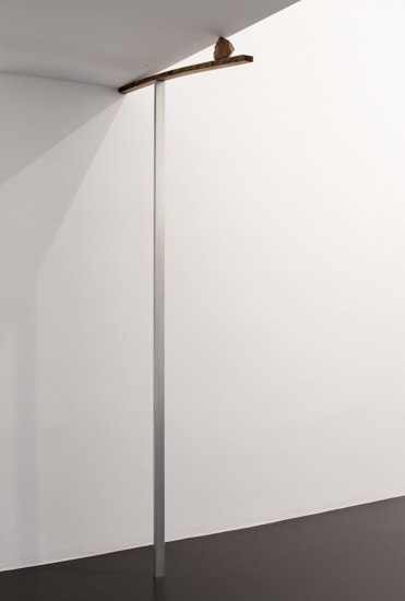 Holder, 2017 Aluminium, wood and rock (Porfido) Ed. 1/2+AP 242 x 115 x 10 cm