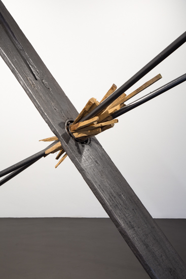 One way Direction, 2013 Wood, graphite and ball bearing  300 x 250 x 15 cm