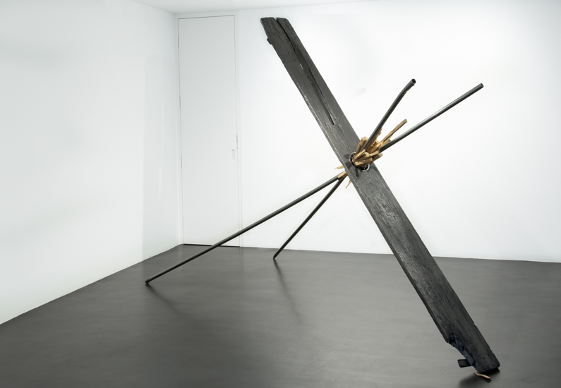 One way Direction, 2013 Wood, graphite and ball bearing  300 x 250 x 15 cm