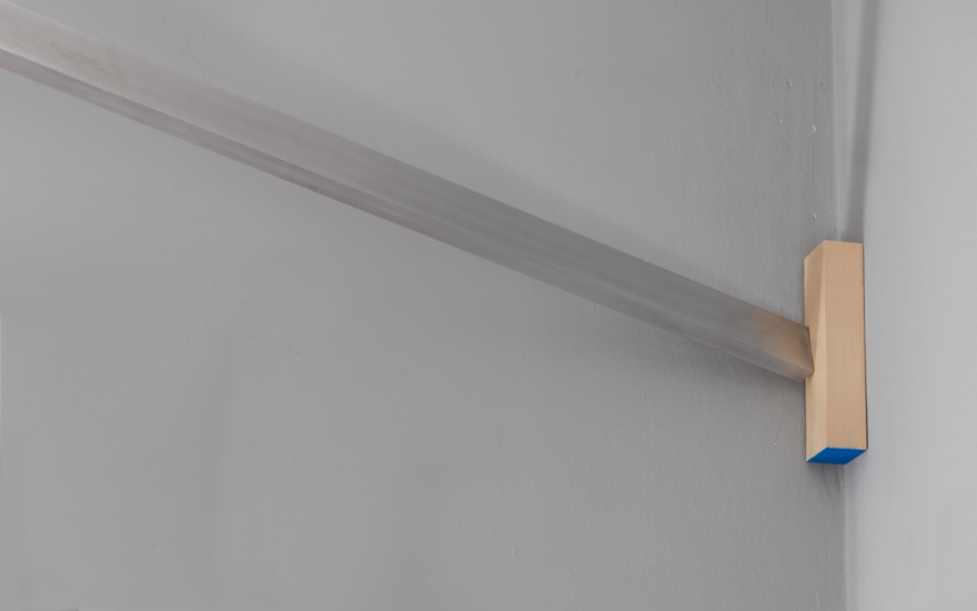 Holder, 2017 Aluminium, wood and rock (Porfido) Ed. 1/2+AP 242 x 115 x 10 cm