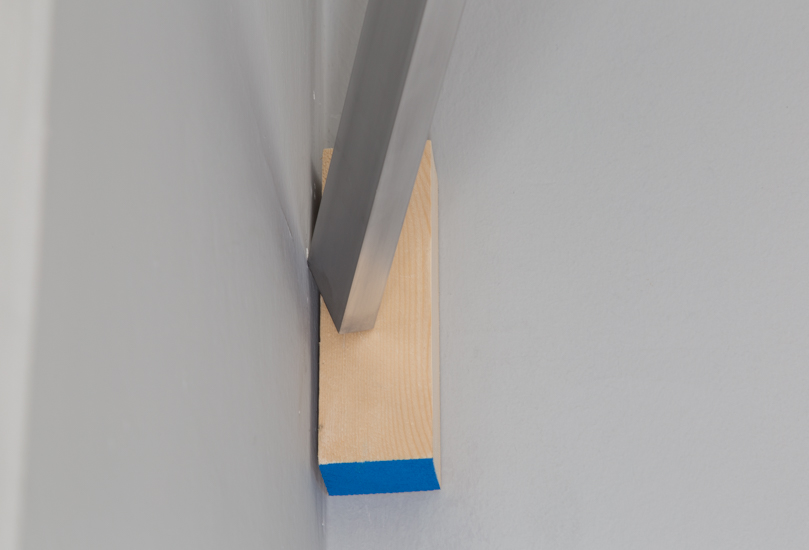 Holder, 2017 Aluminium, wood and rock (Porfido) Ed. 1/2+AP 242 x 115 x 10 cm