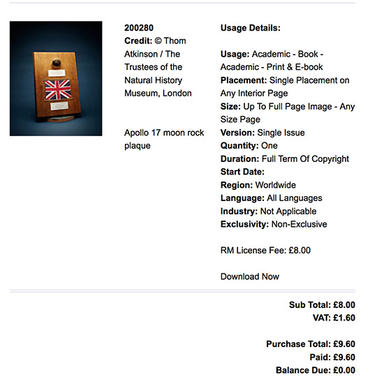 United Kingdom Good will moon rock Apollo 17, Natural History Museum, London