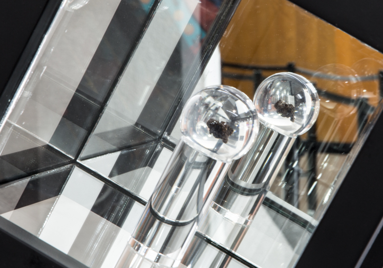 Goodwill moon rock Apollo 17 Colombia, Goodwill moon rock Apollo 17 drawing (graphite on paper), mineral coal, marble and steel 500cm x 200cm x 100cm. Santiago Reyes Villaveces.