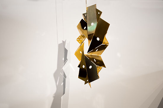 Sun Power 21 Sculpture. Metal with brass shine coated 110 cm x 110 cm x 15 cm, 1/3 + AP 2021 Santiago Reyes Villaveces